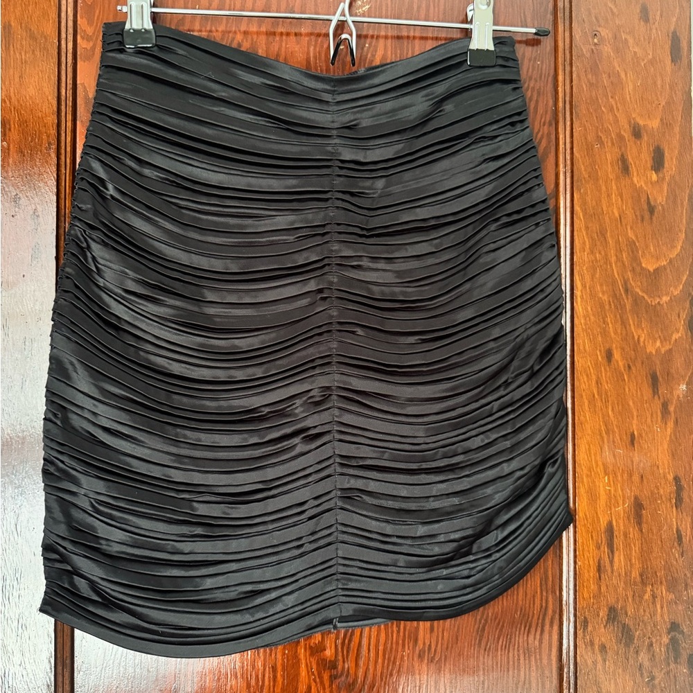 Zara Black Textured Mini Skirt